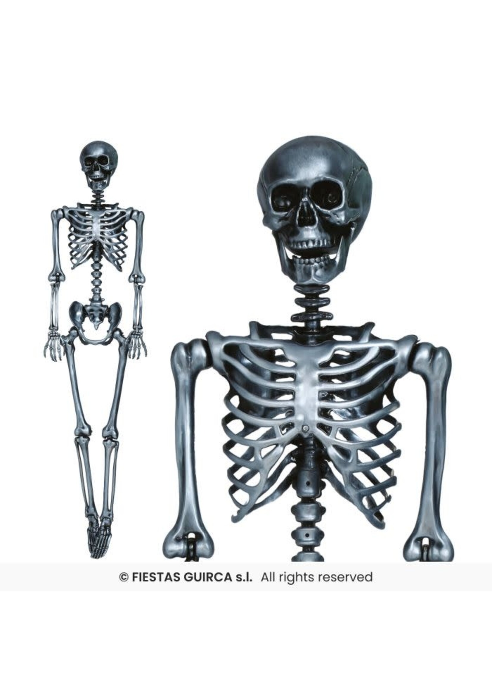 Fiestas Guirca Zilveren skelet 160 cm
