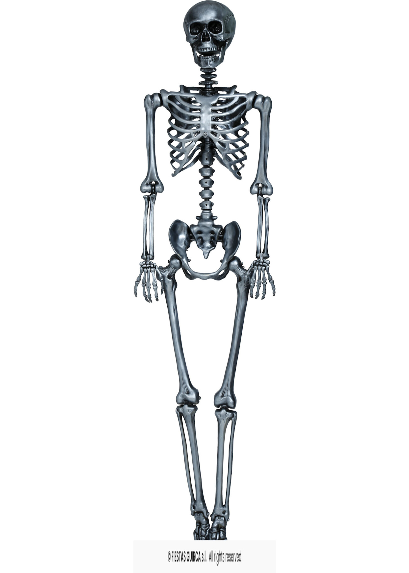 Fiestas Guirca Zilveren skelet 160 cm