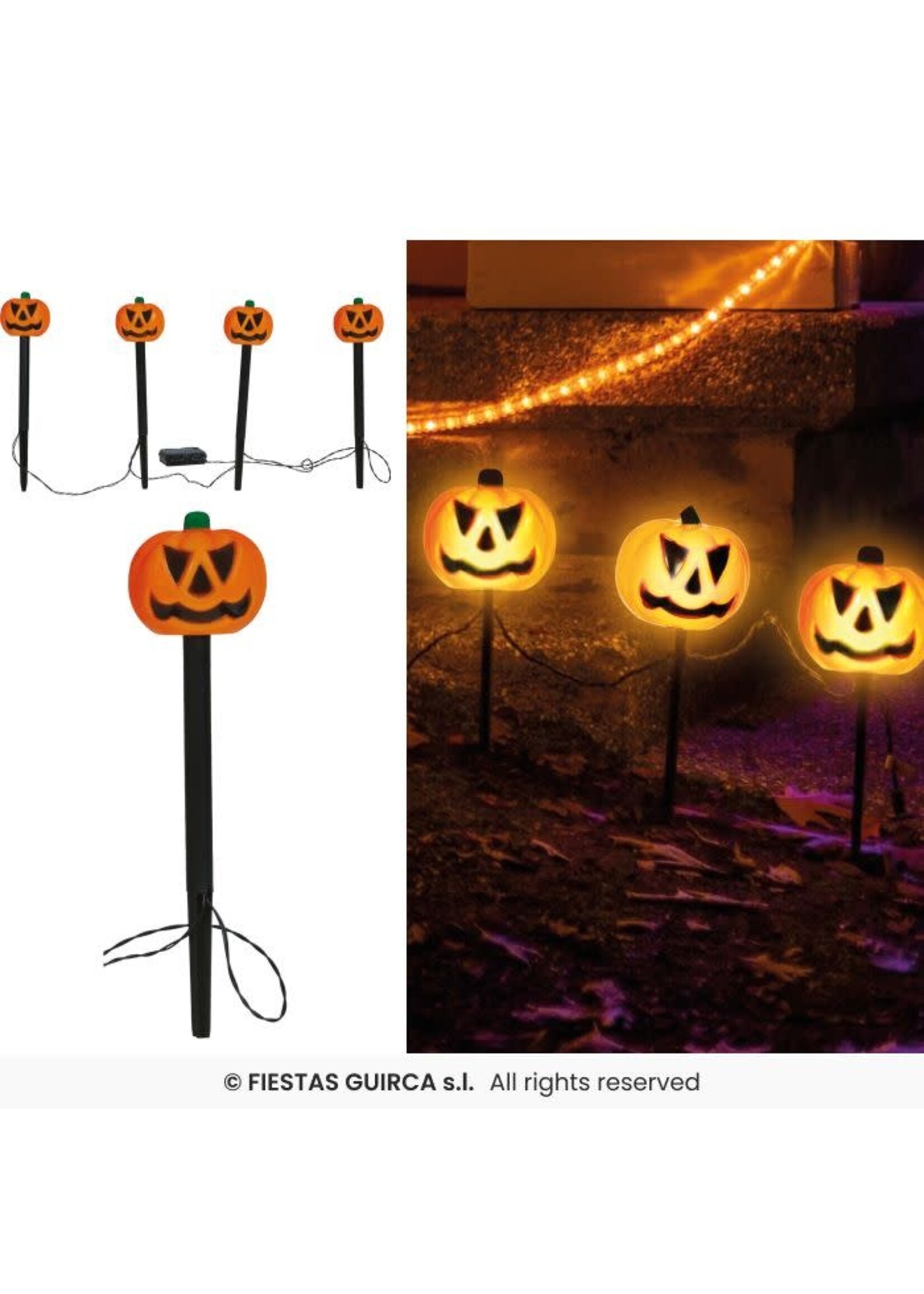 Fiestas Guirca Pompoenlantaarns met licht voor in de tuin