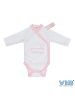 Feestkleding Breda Baby romper 50% mama + 50% papa Wit / Roze