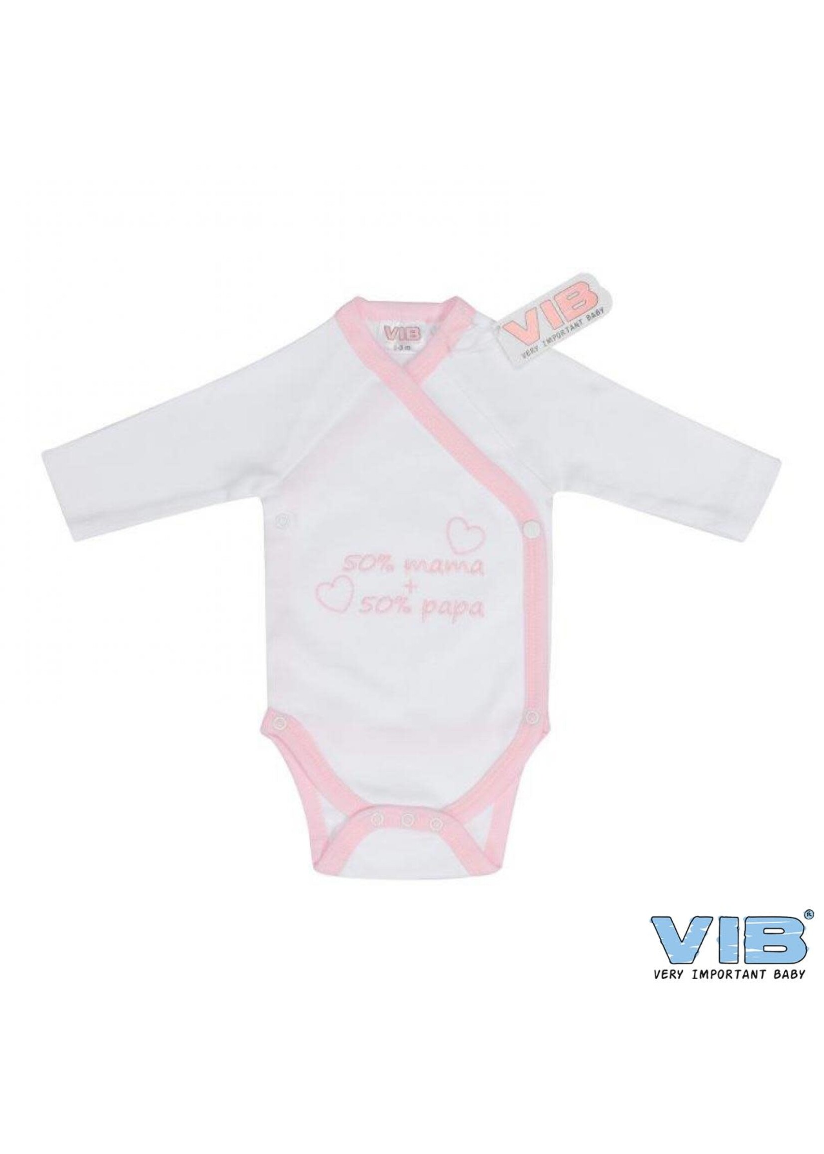 Feestkleding Breda Baby romper 50% mama + 50% papa Wit / Roze