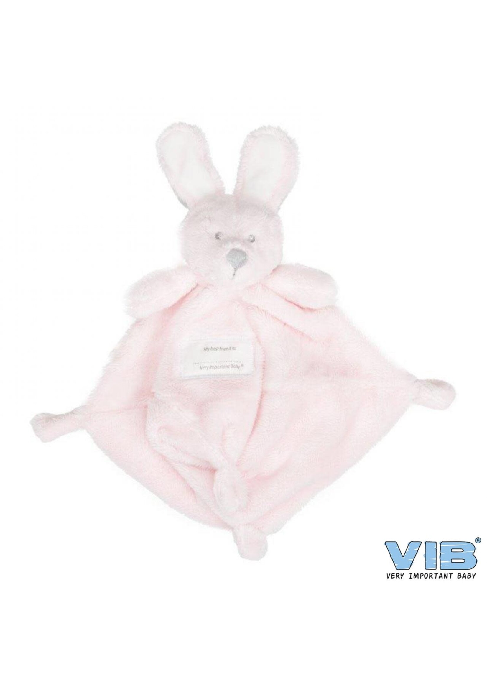 Feestkleding Breda Baby knuffeldoekje met Konijnenhoofd Roze