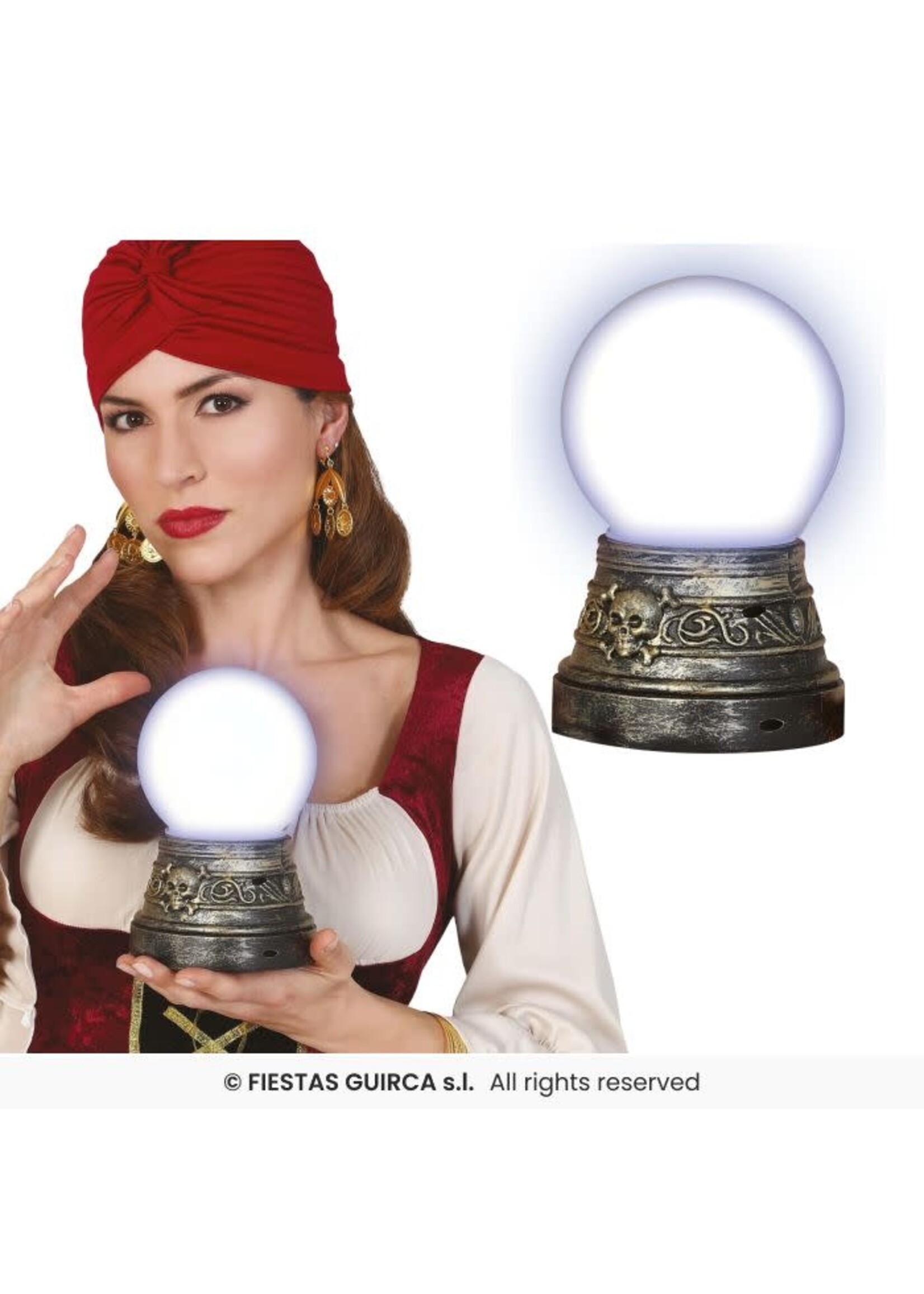 Fiestas Guirca Glazen bol met licht waarzegster 19cm