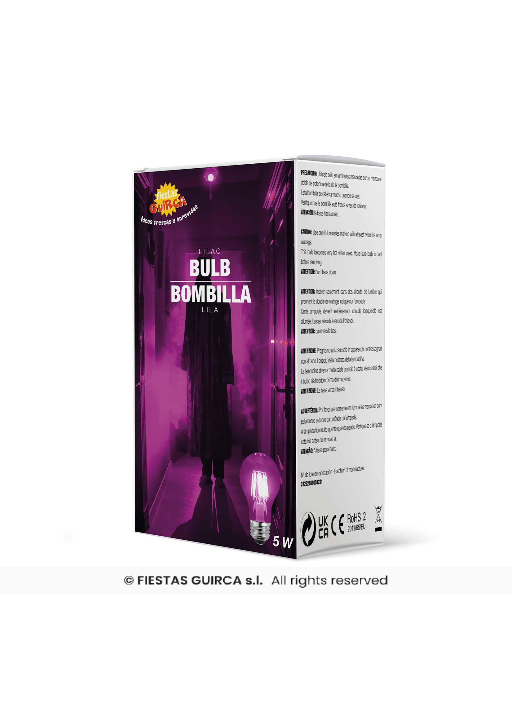 Fiestas Guirca Paarse lamp 5W E27