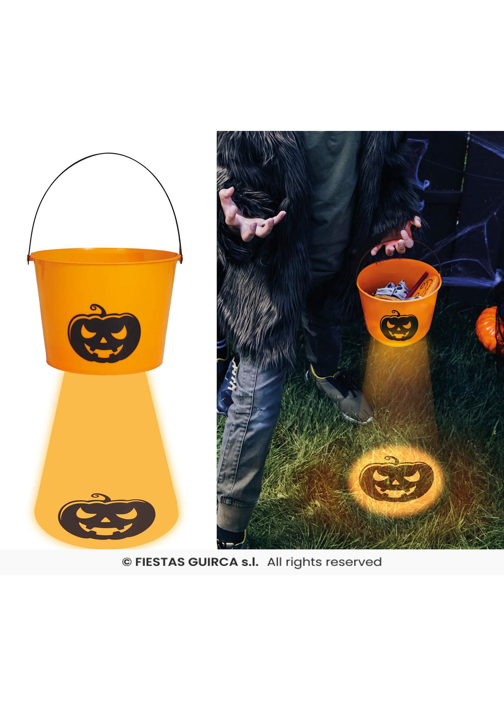 Fiestas Guirca Pompoenemmer met licht 15x20cm