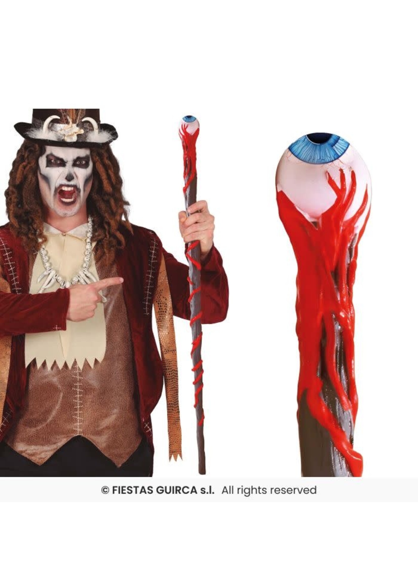 Fiestas Guirca Voodoo staf met oog 90 cm