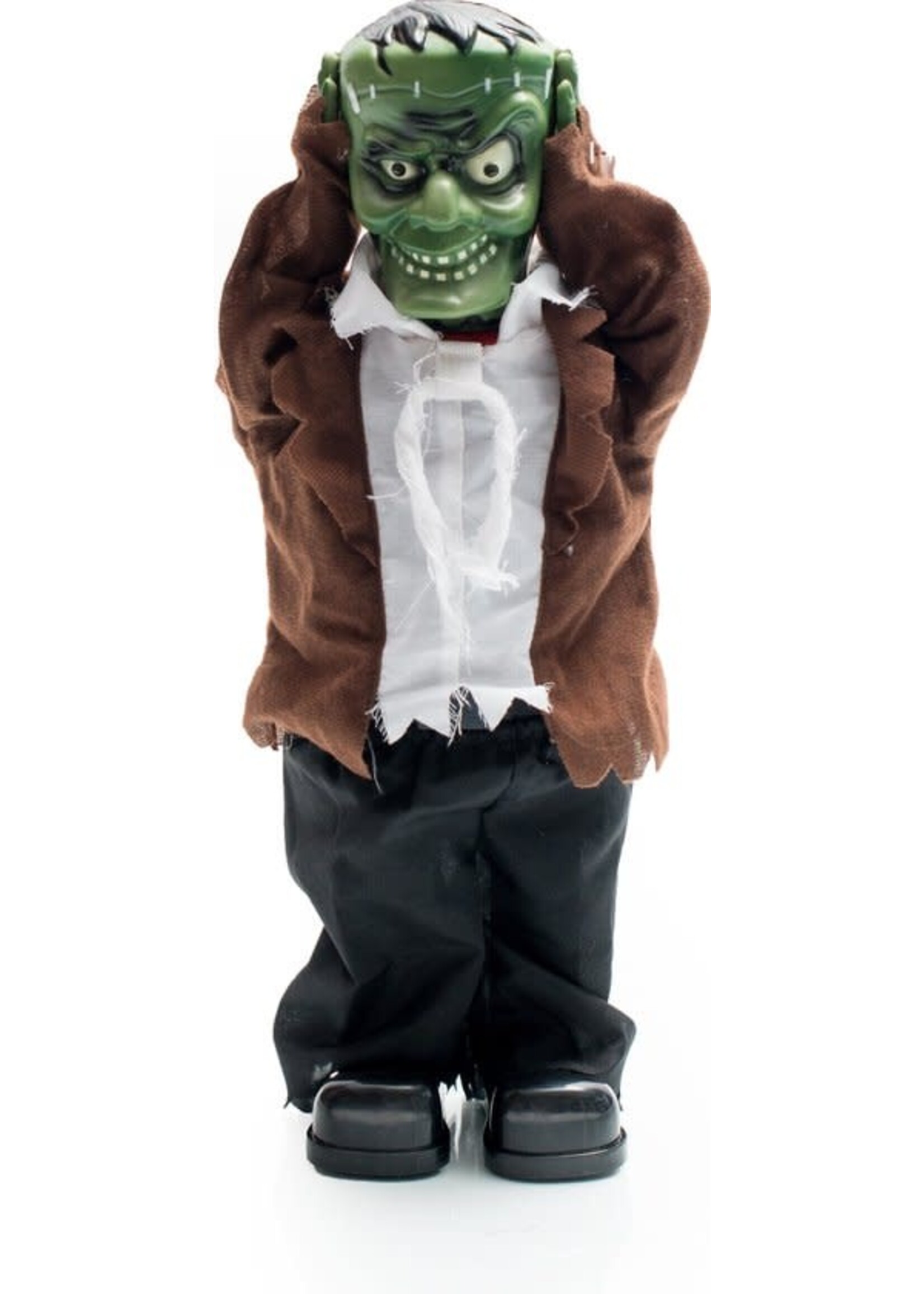 Feestkleding Breda Groene zombie met beweging 40cm