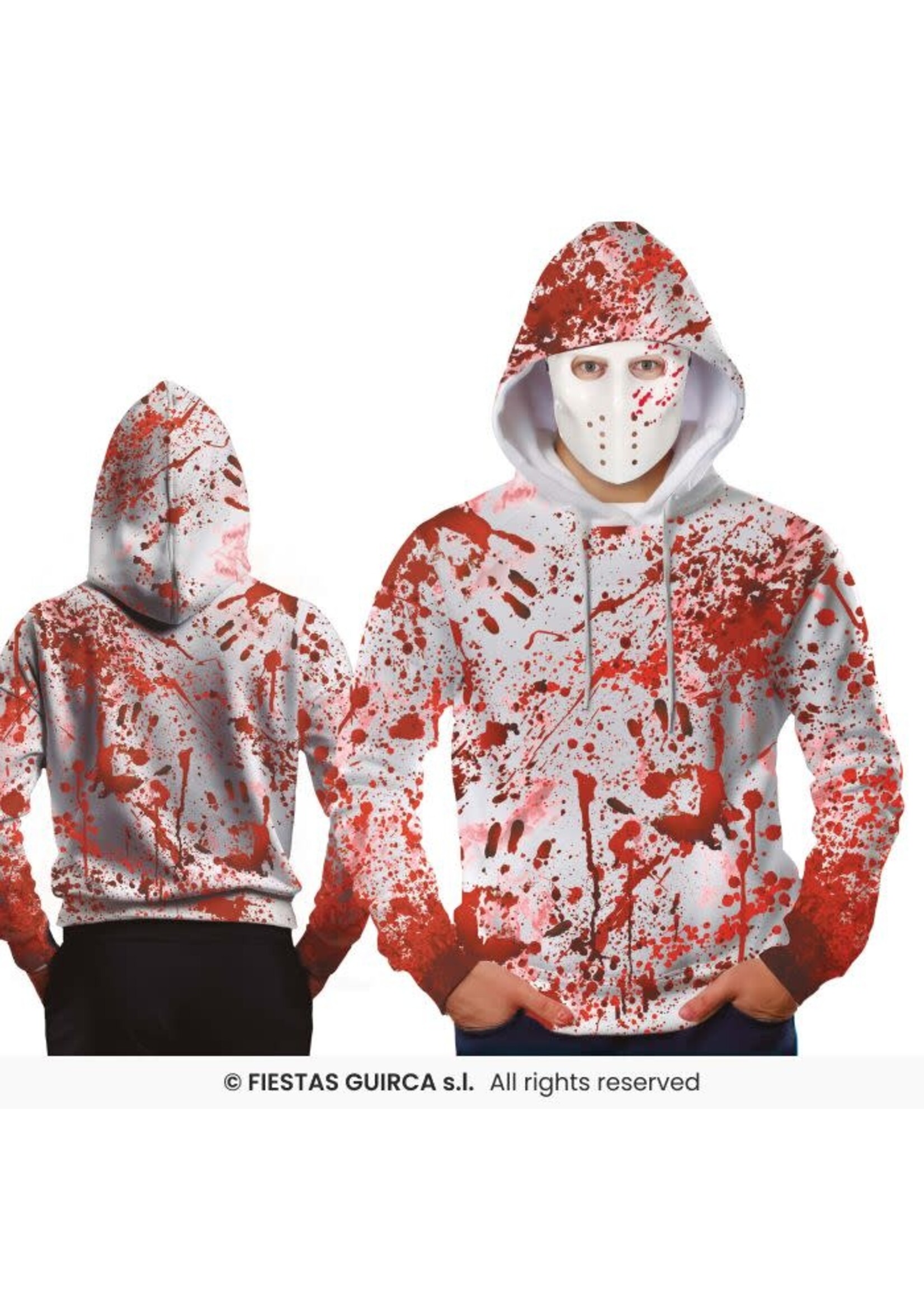 Fiestas Guirca Bloederige hoodie met masker