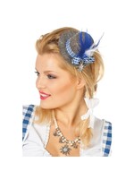Wilbers & Wilbers Tirolerhoed grijs mini met geruite band blauw