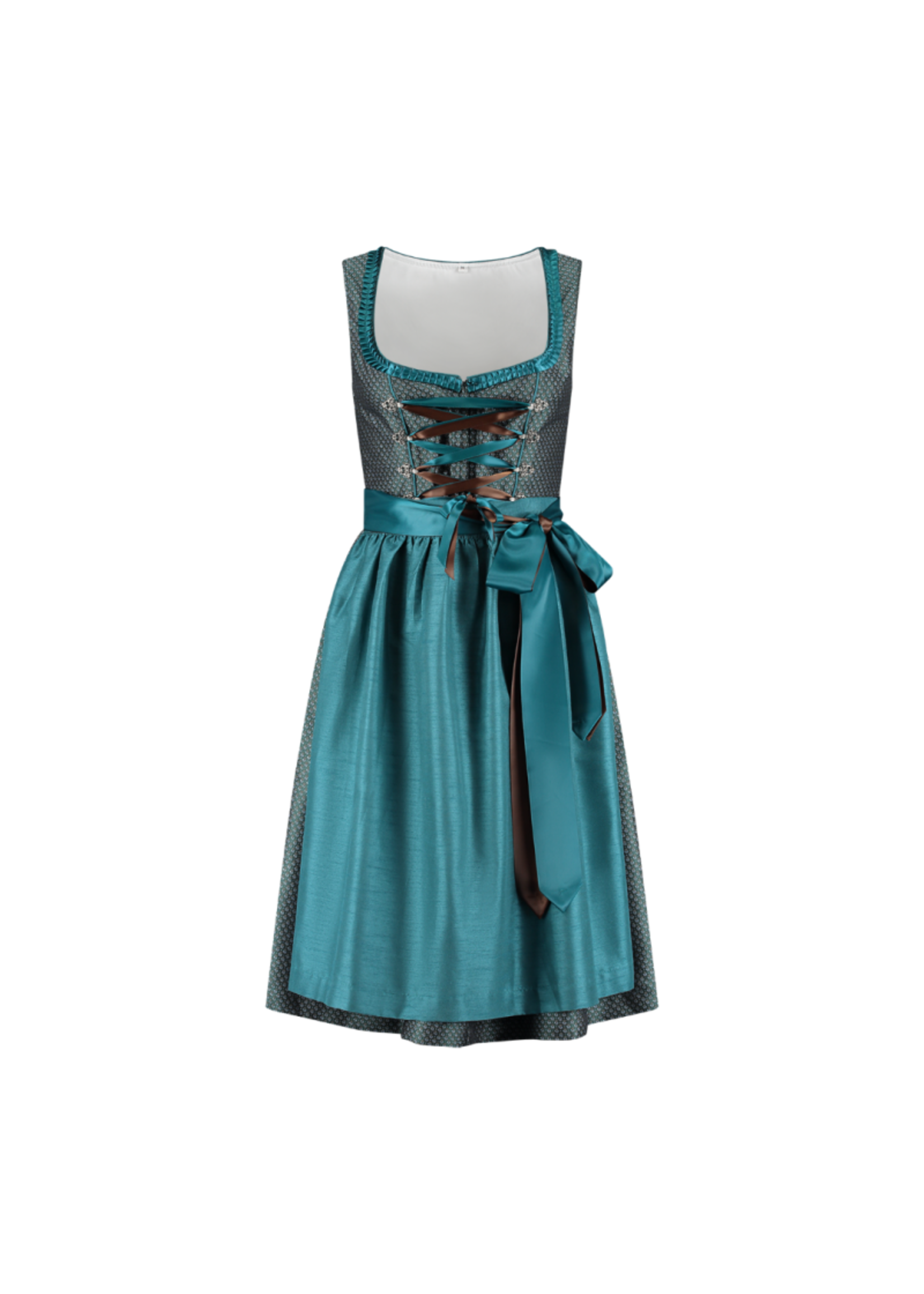 Haus Huberts Dirndl  jacquard, zeegroen/bruin