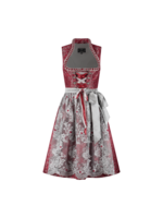 Haus Huberts Dirndl  jacquard, donkerrood/grijs