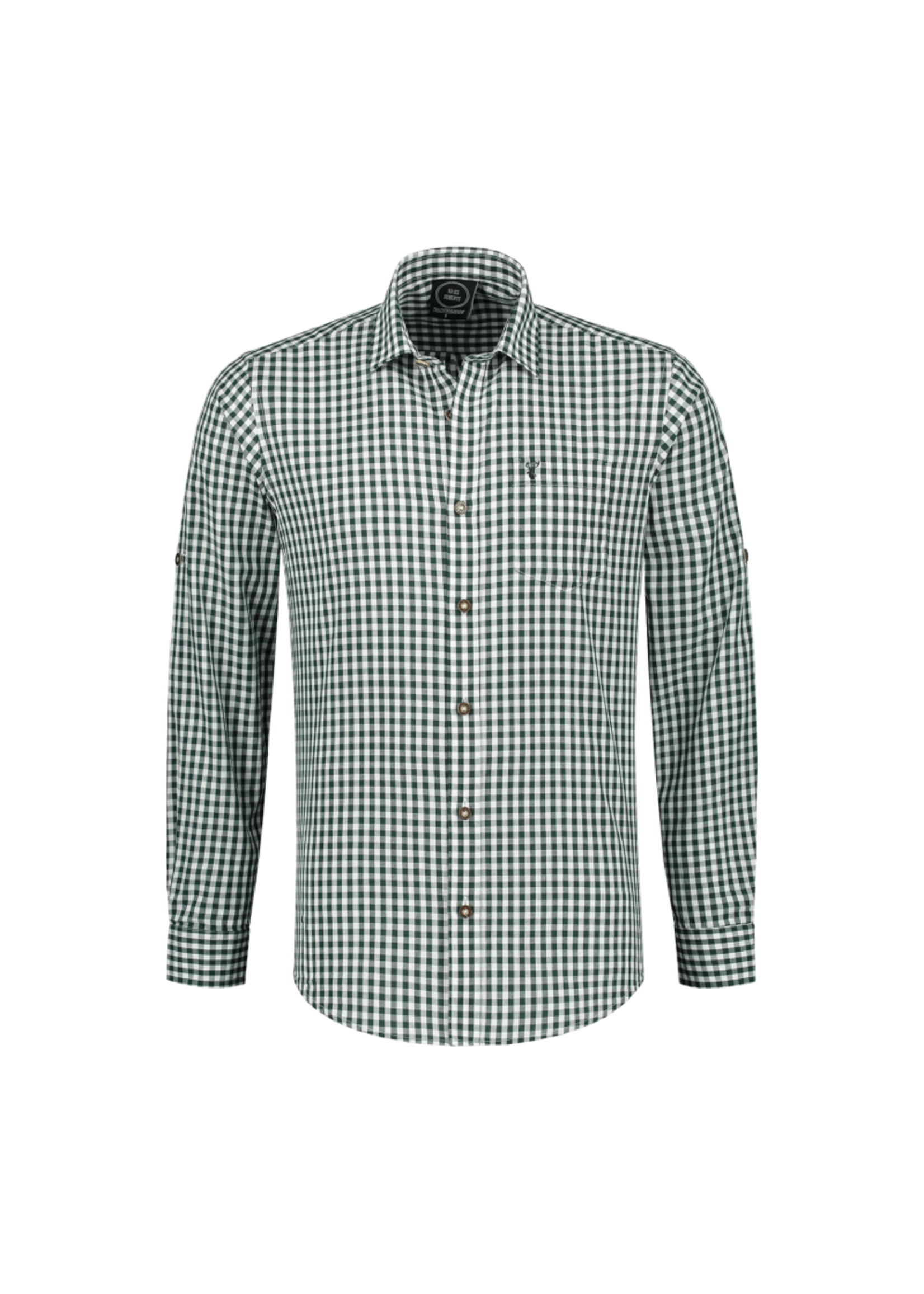 Haus Huberts Tiroler blouse groen/wit lange mouw