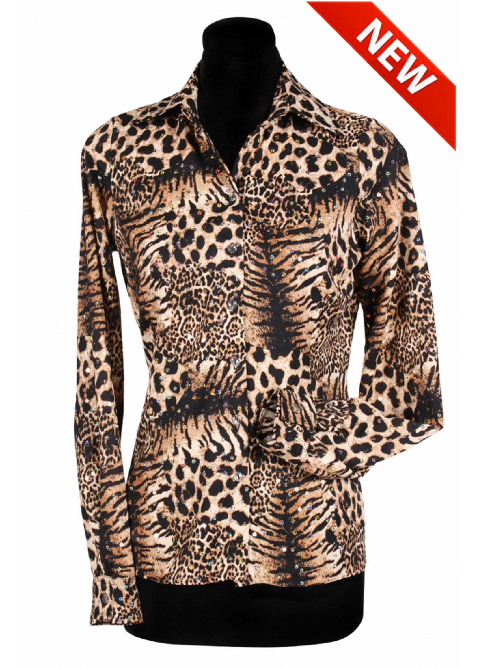 Feestkleding Breda Shirt dame " Tigerqueen " bruin