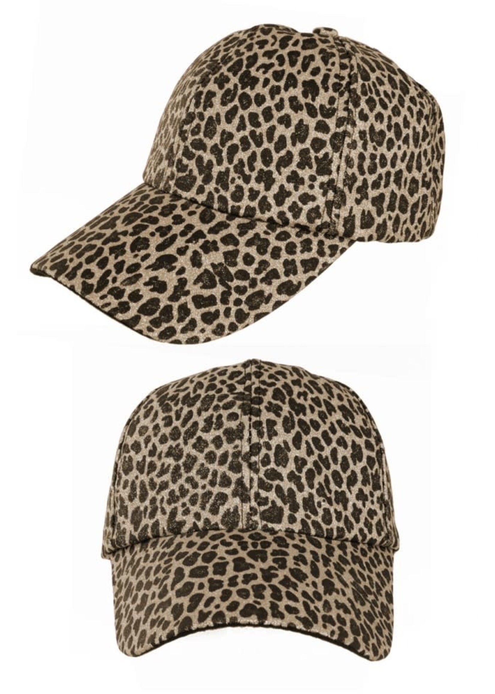 Feestkleding Breda Baseball cap panterprint goud glitter