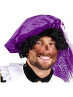 Feestkleding Breda Baret zonder veer paars/zwart