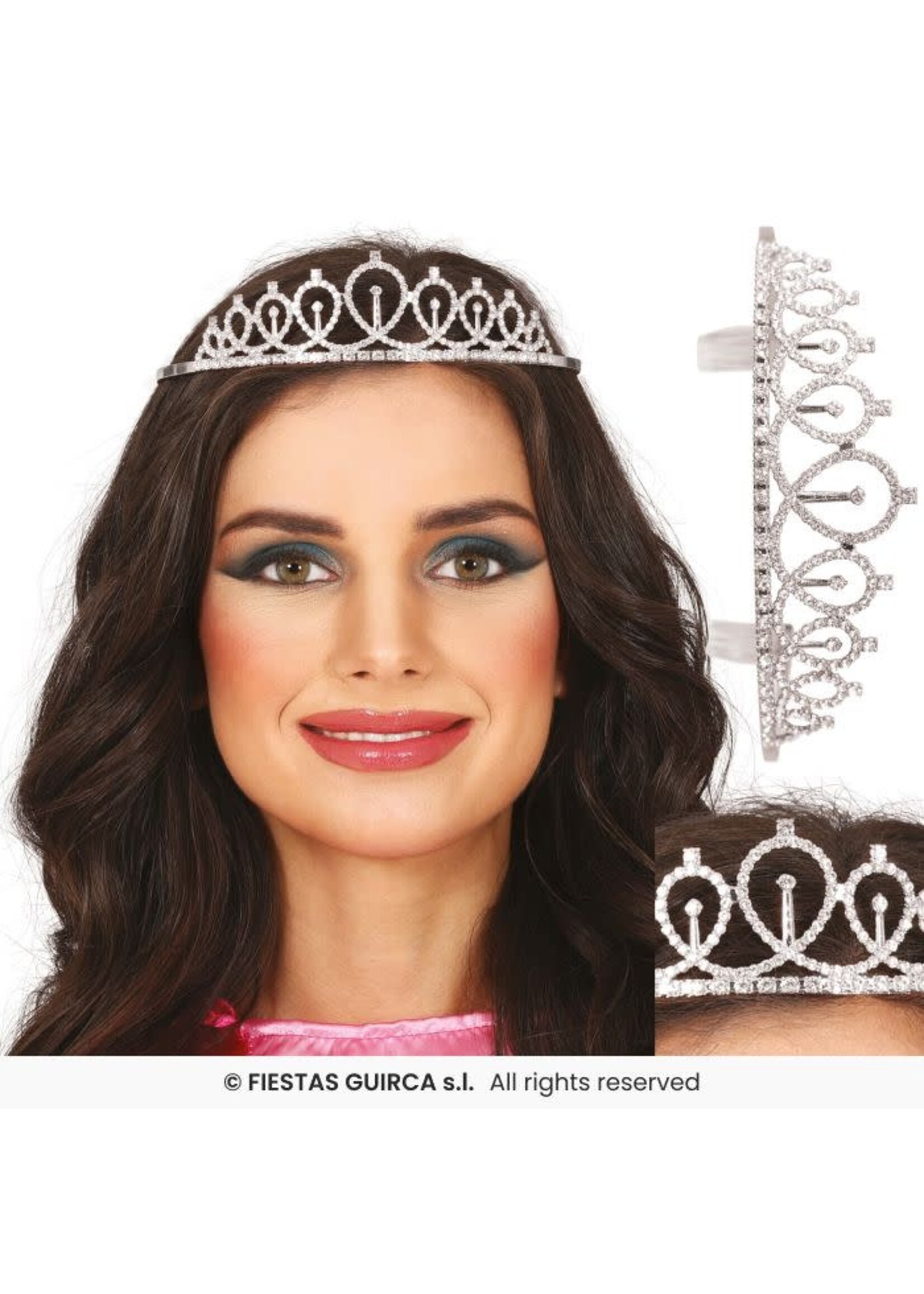 Fiestas Guirca Tiara prinses zilver metaal
