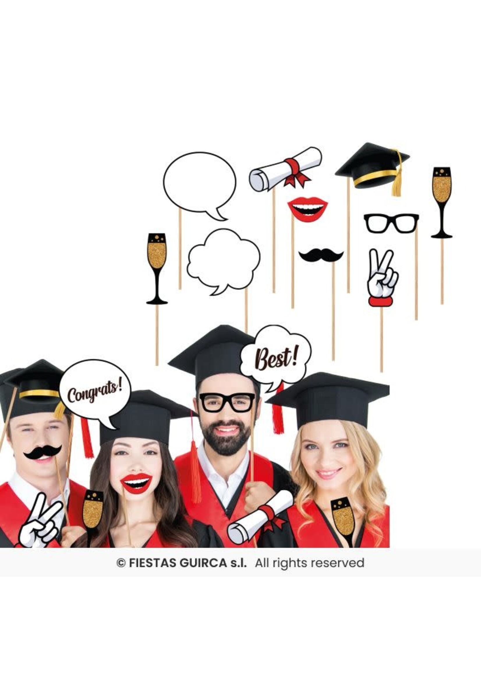 Fiestas Guirca Foto props met afstudeerthema
