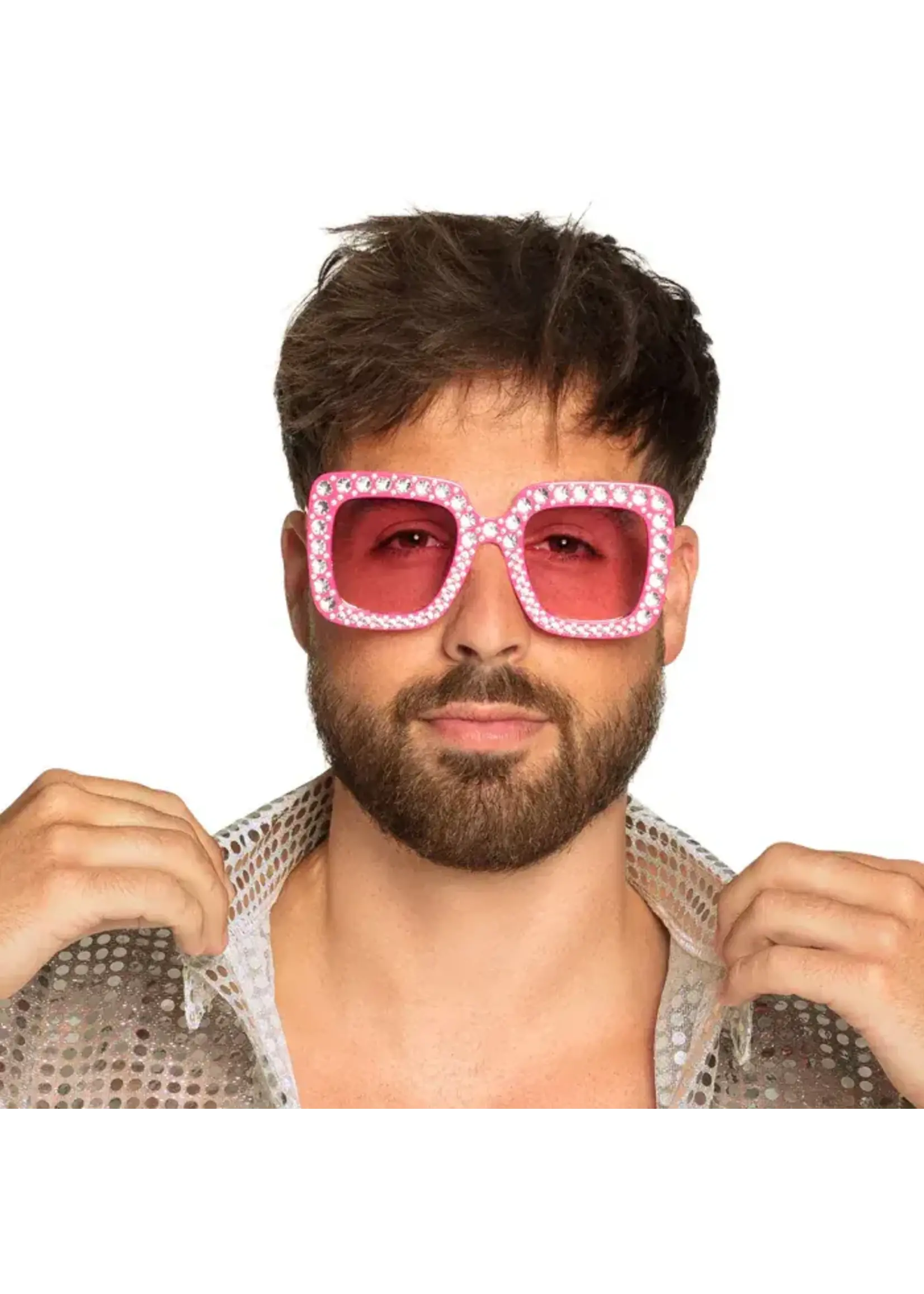 Boland Partybril Bling bling roze
