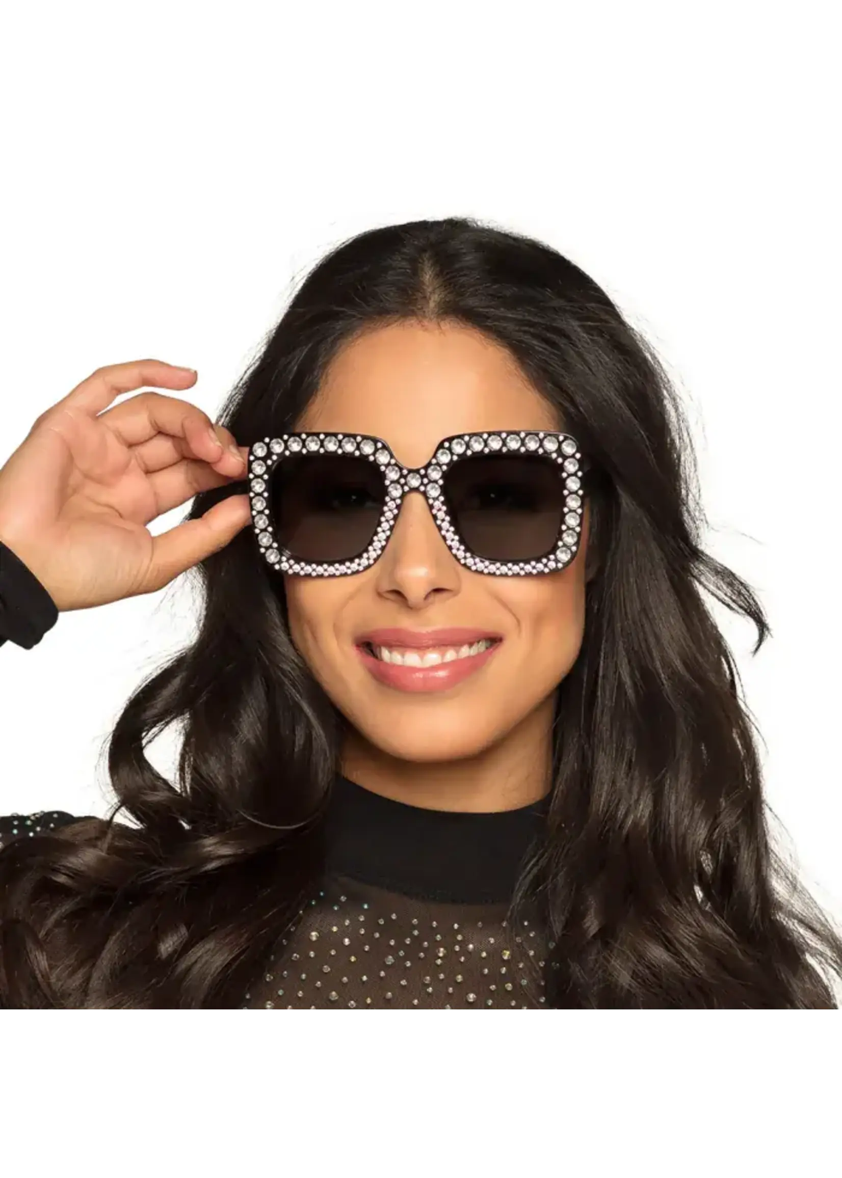 Boland Partybril Bling bling zwart