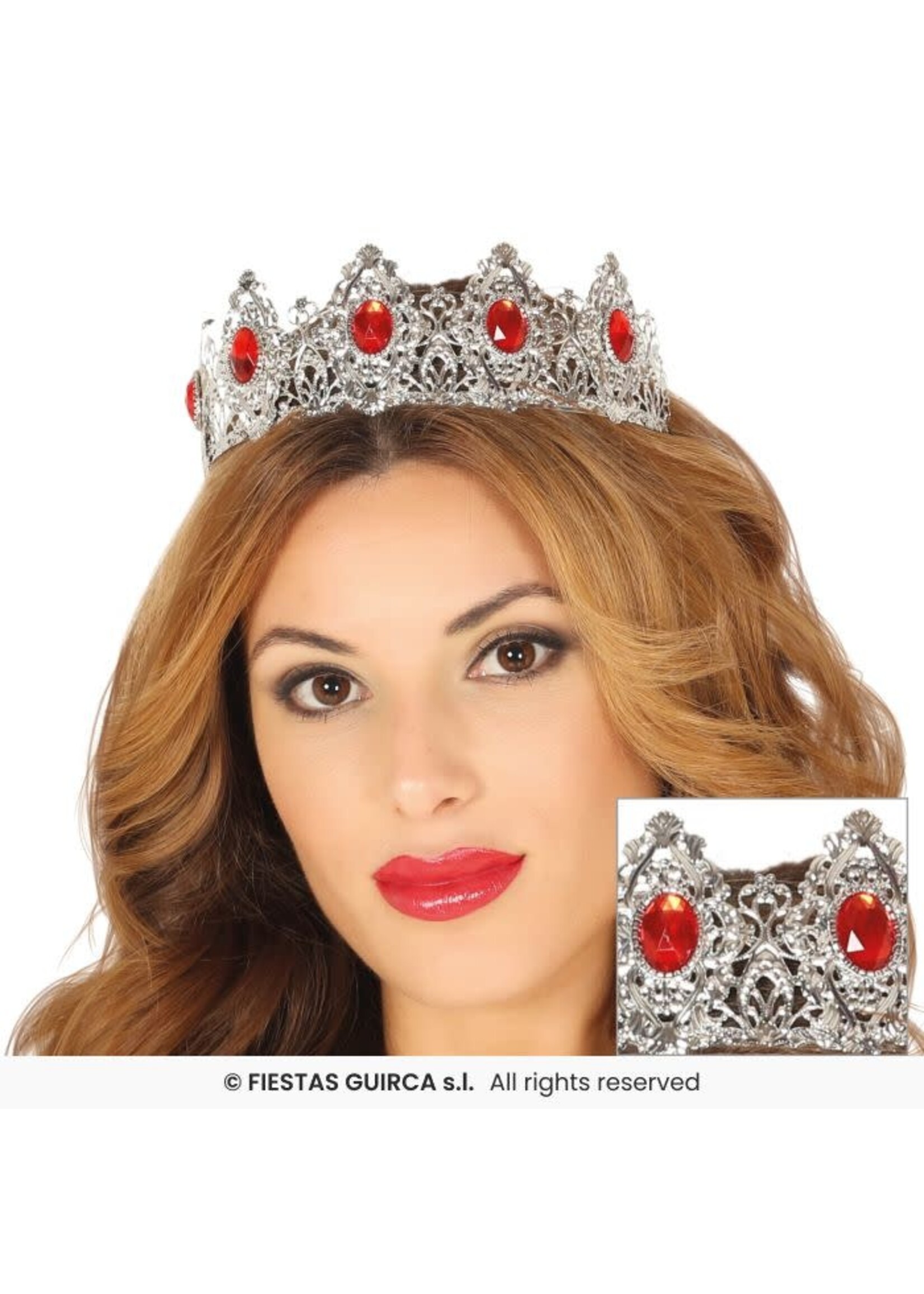 Fiestas Guirca Tiara prinses zilver metaal
