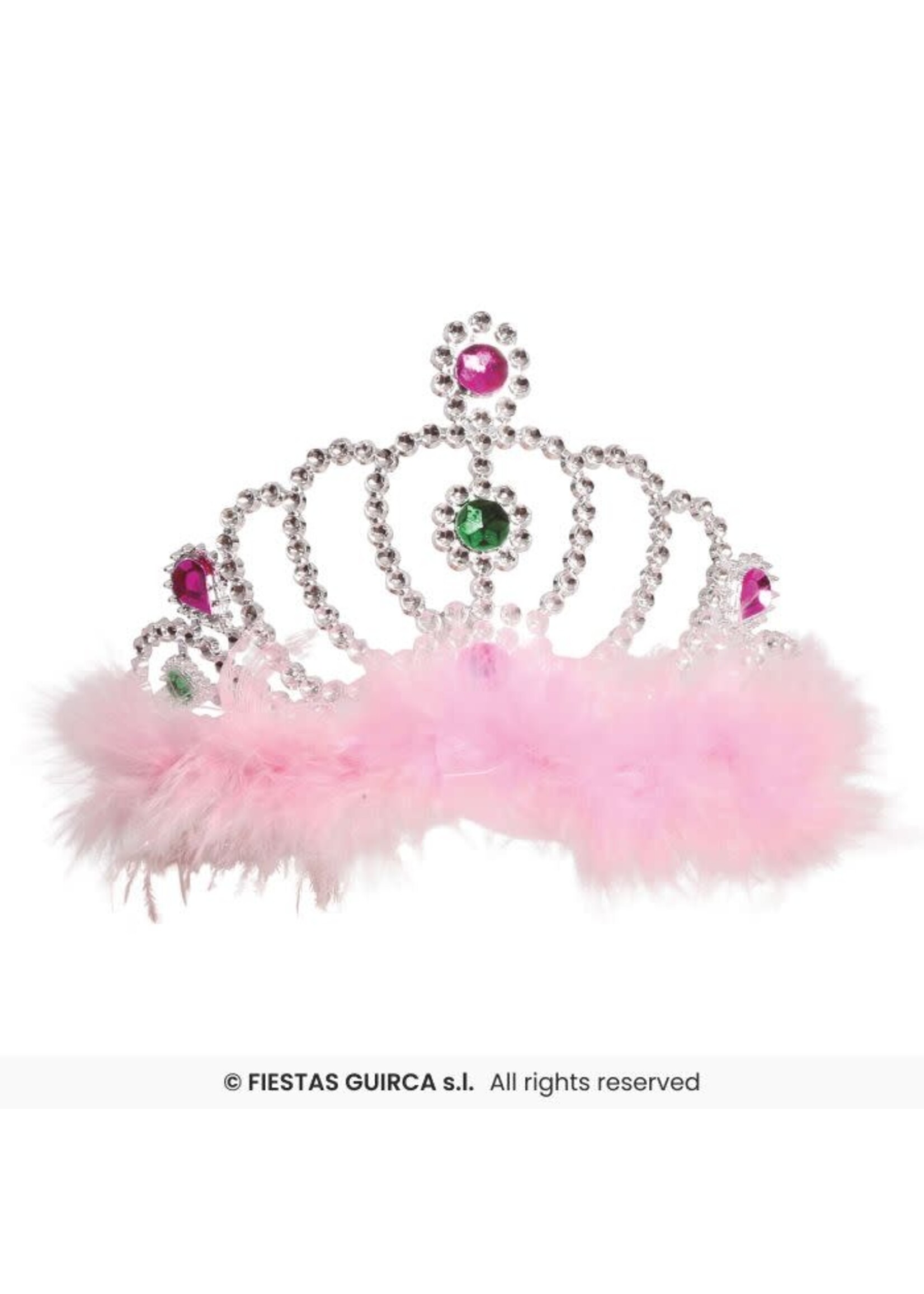 Fiestas Guirca Tiara zilver met veren