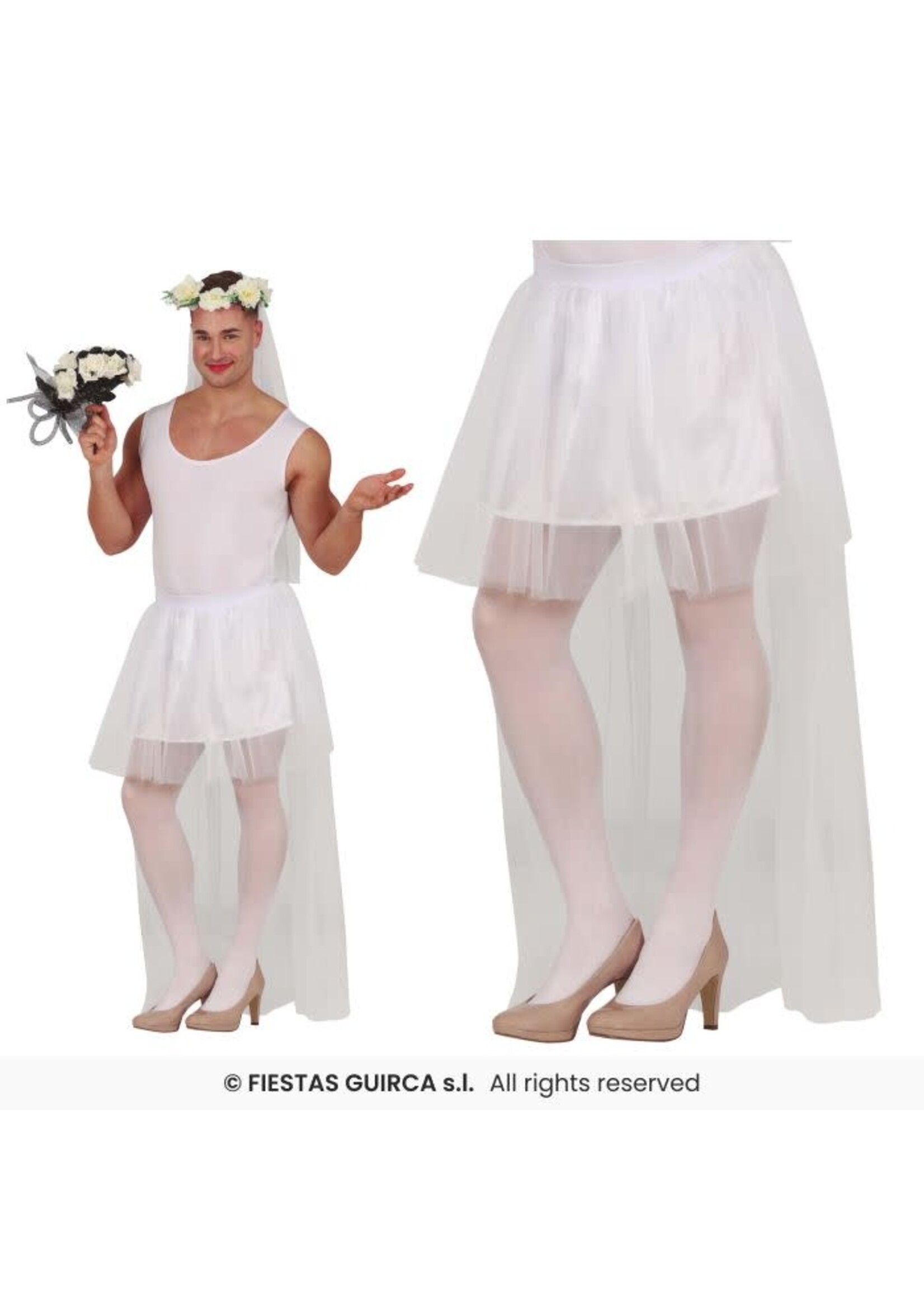 Fiestas Guirca Bruids tutu, 80 cm