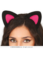 Feestkleding Breda Roze kattenoren hoofdband