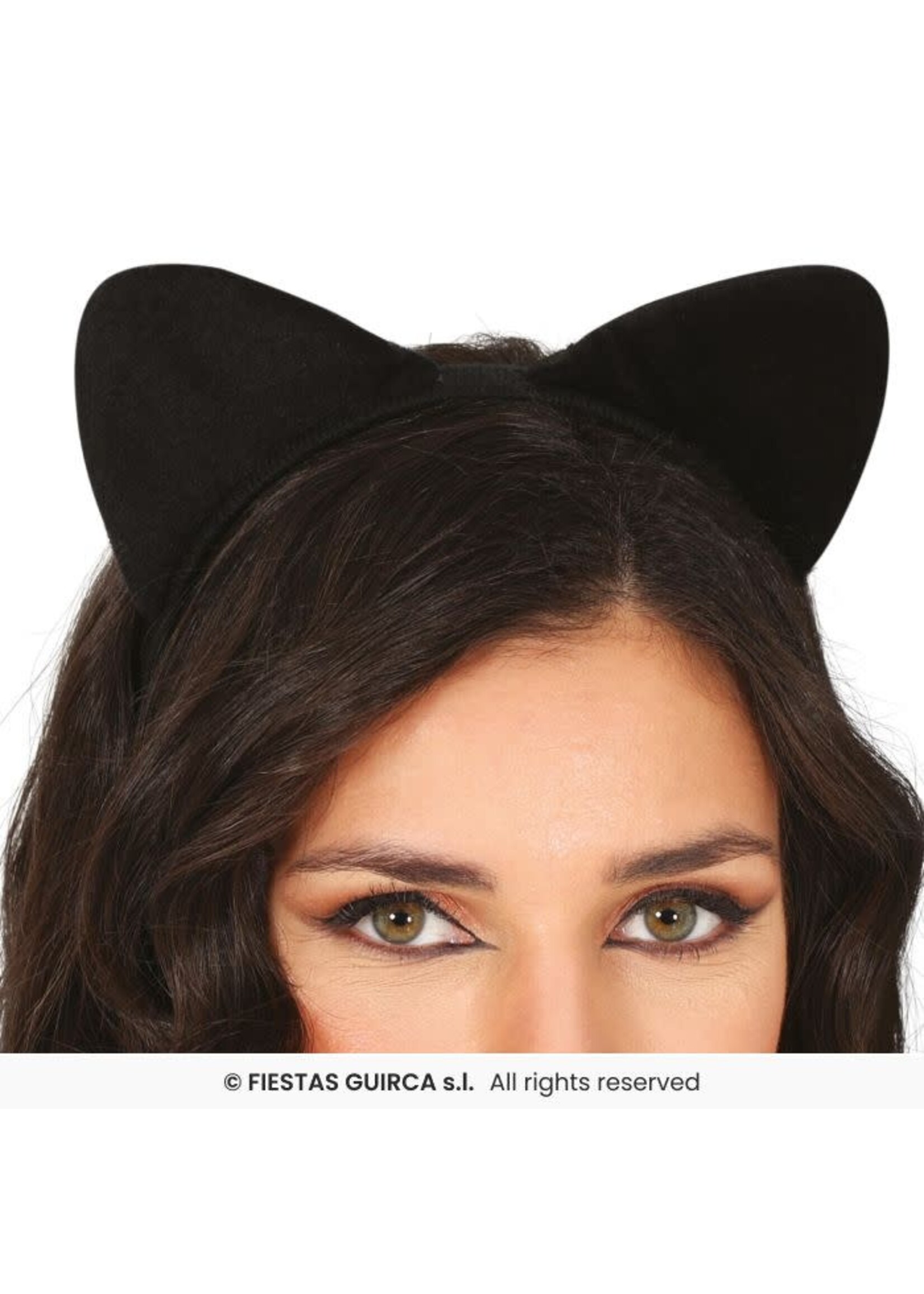 Fiestas Guirca Zwarte kattenoren diadeem
