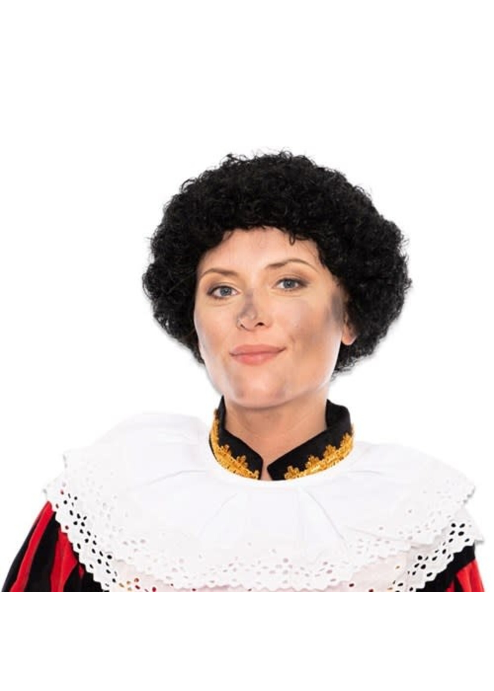 Haza-Witbaard Pruik Piet luxe zwart