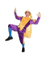 Haza-Witbaard Piet velours met cape paars/geel