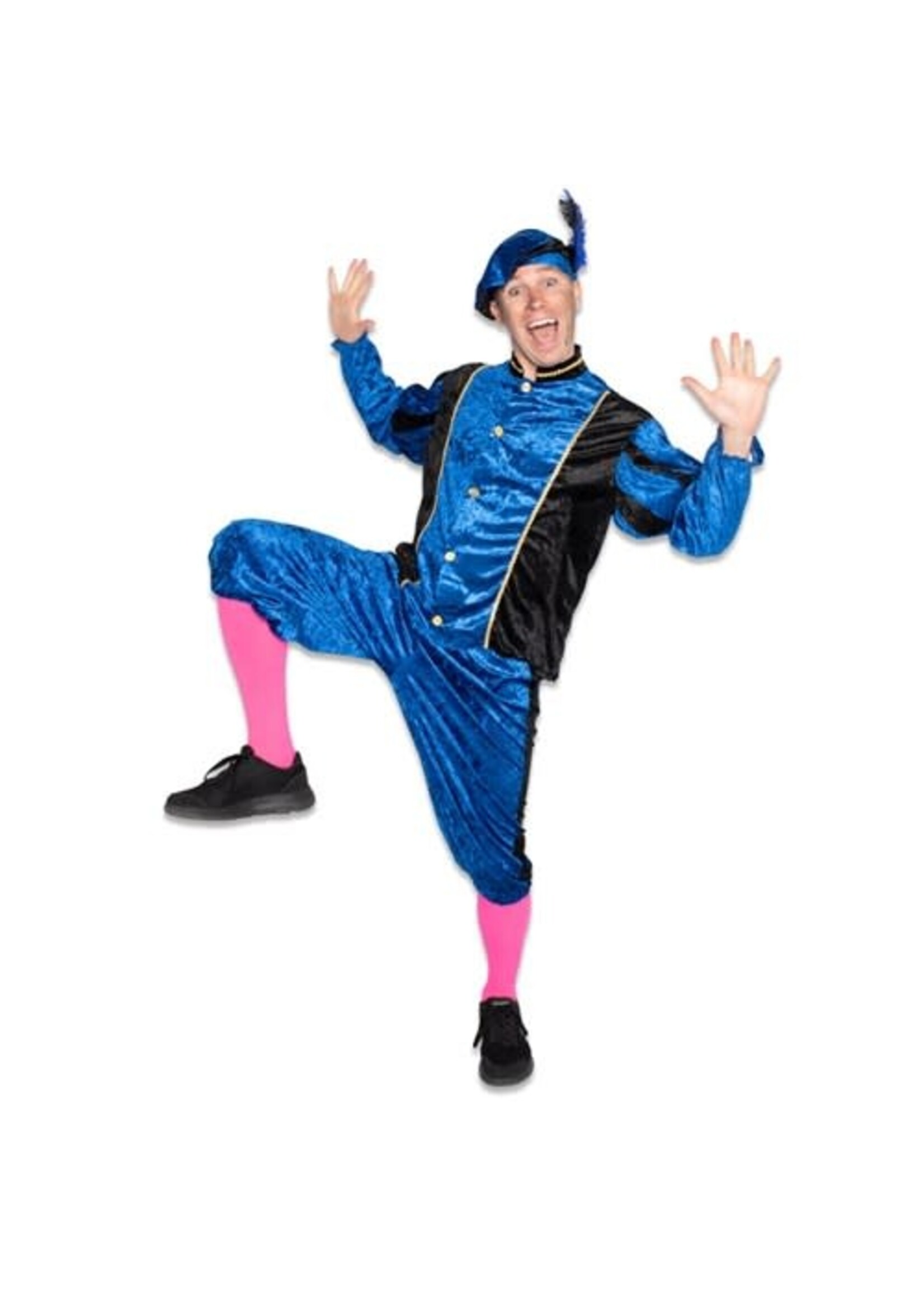 Haza-Witbaard Piet velours blauw/zwart
