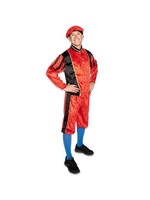 Haza-Witbaard Piet velours rood/zwart