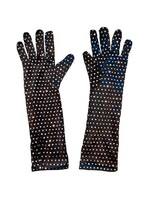 Boland Handschoenen zwart + zilver dots (40cm)
