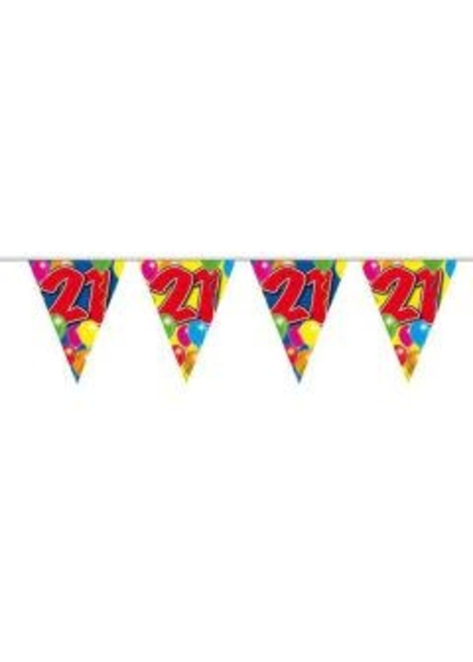 Feestkleding Breda Vlaggenlijn 21 jaar ballonnen - 10 meter