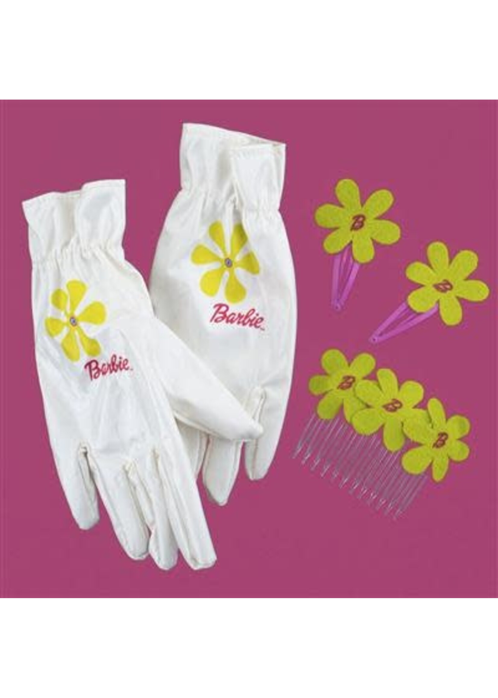 Feestkleding Breda Barbie handschoenen en haaraccessoires