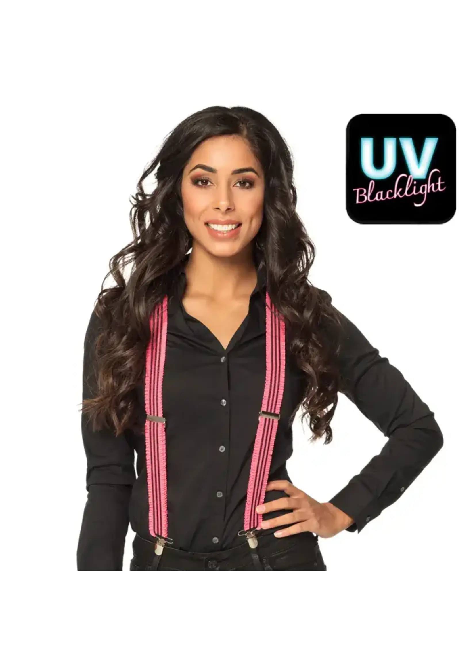 Boland Bretels Ruches UV neon roze