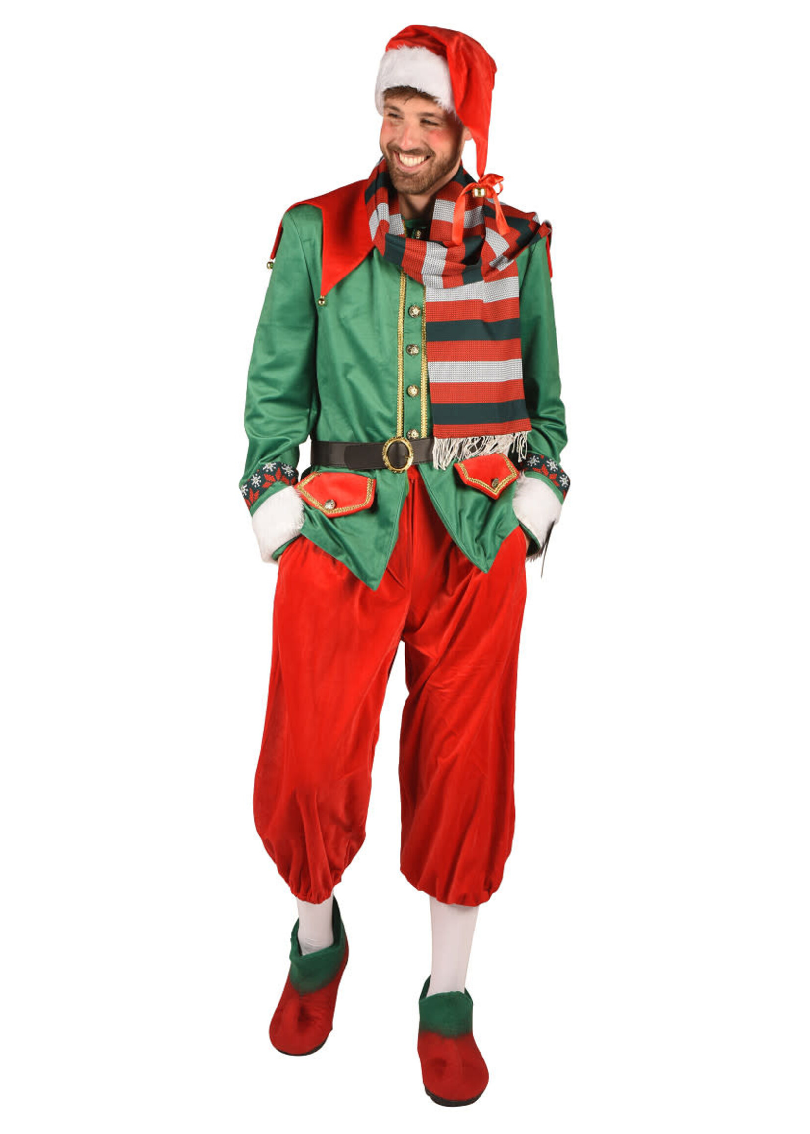 Feestkleding Breda Elf heer "Donato", Groen-Rood