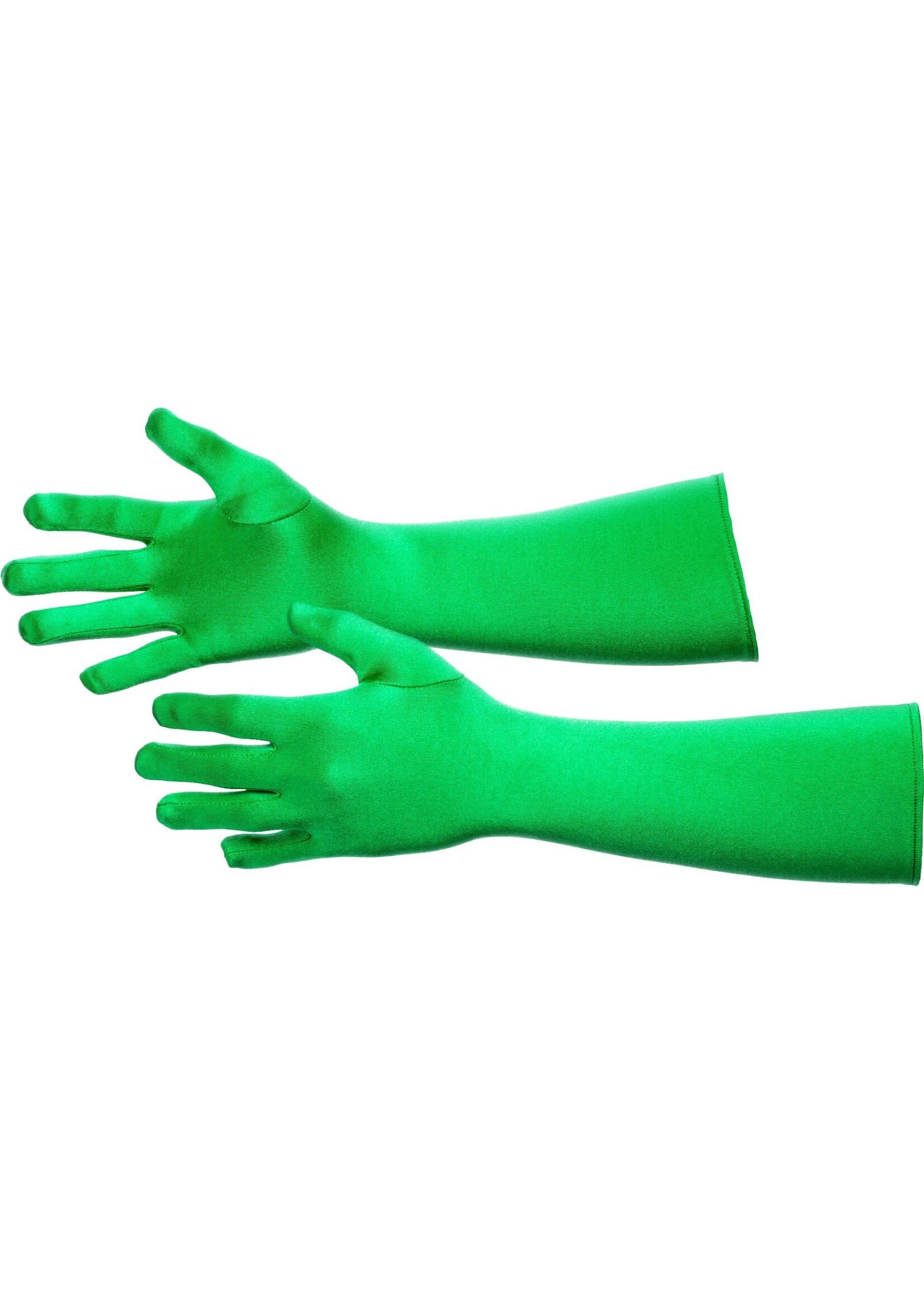 Feestkleding Breda Handschoenen groen satijn