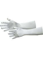 Feestkleding Breda Handschoenen zilver satijn