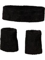 Feestkleding Breda Zweetbandjes set zwart