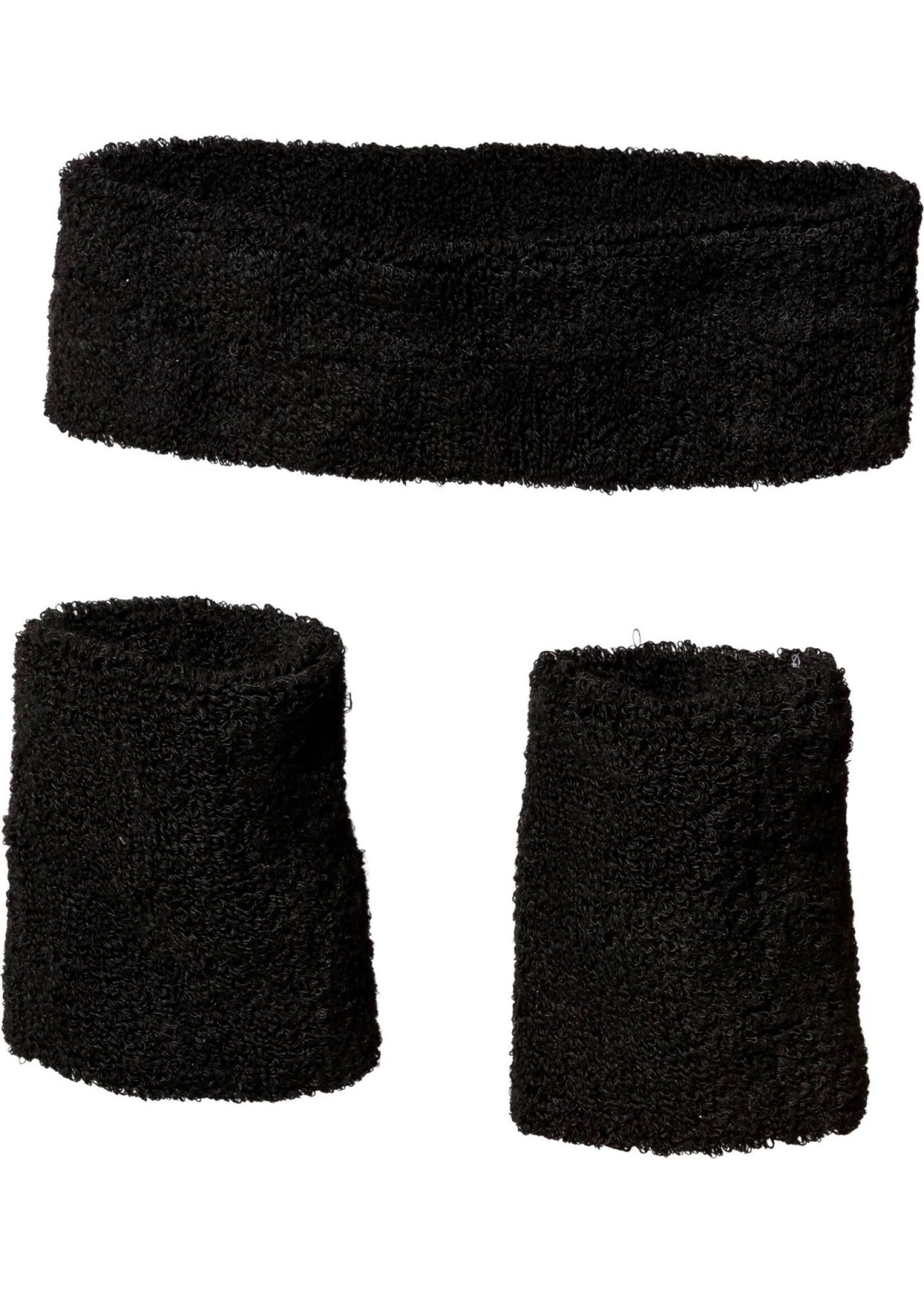 Feestkleding Breda Zweetbandjes set zwart