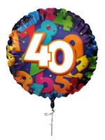 Haza-Witbaard Folieballon 40 jaar (45cm)