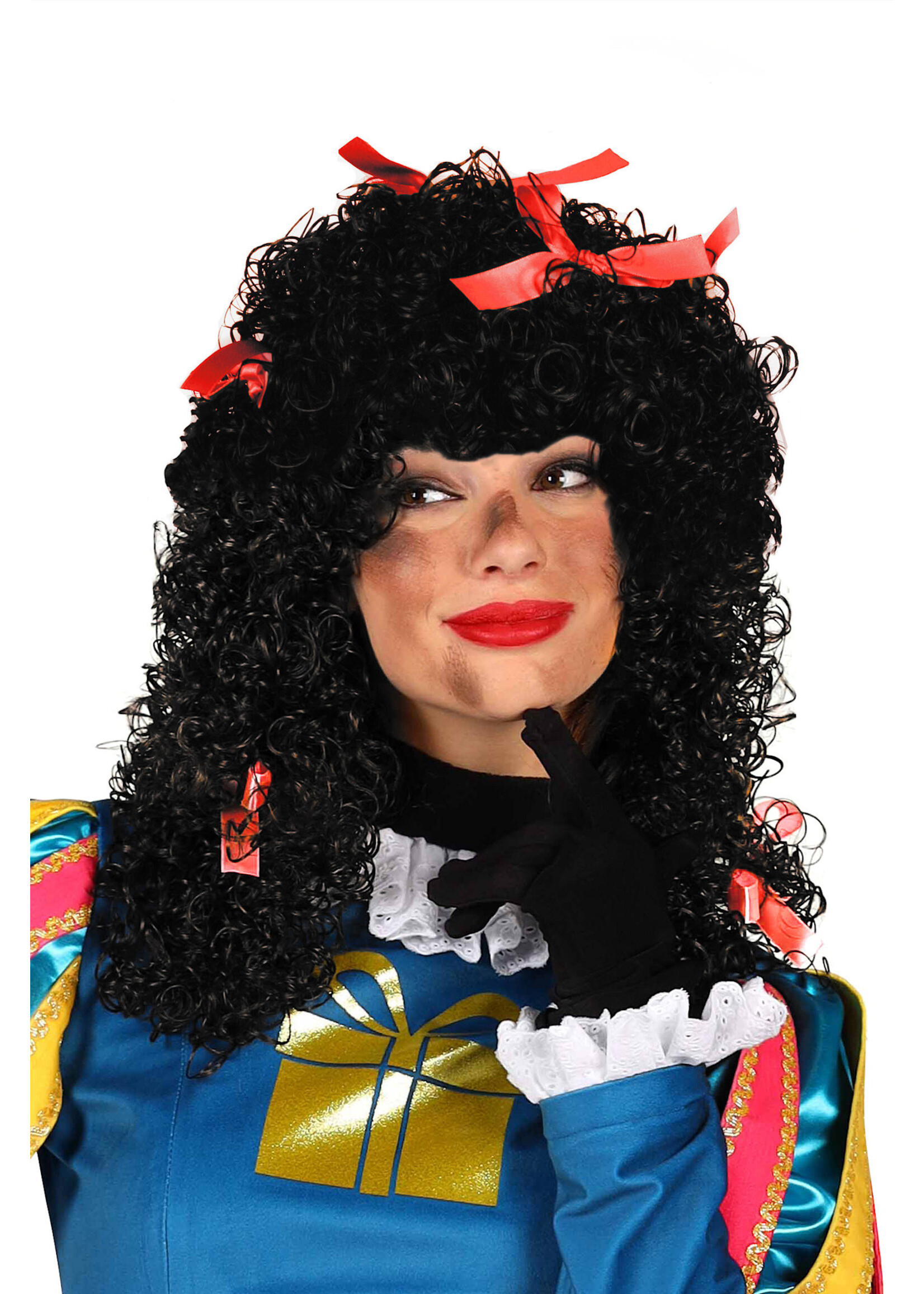 Thetru Pruik Pepita Zwart/Rood