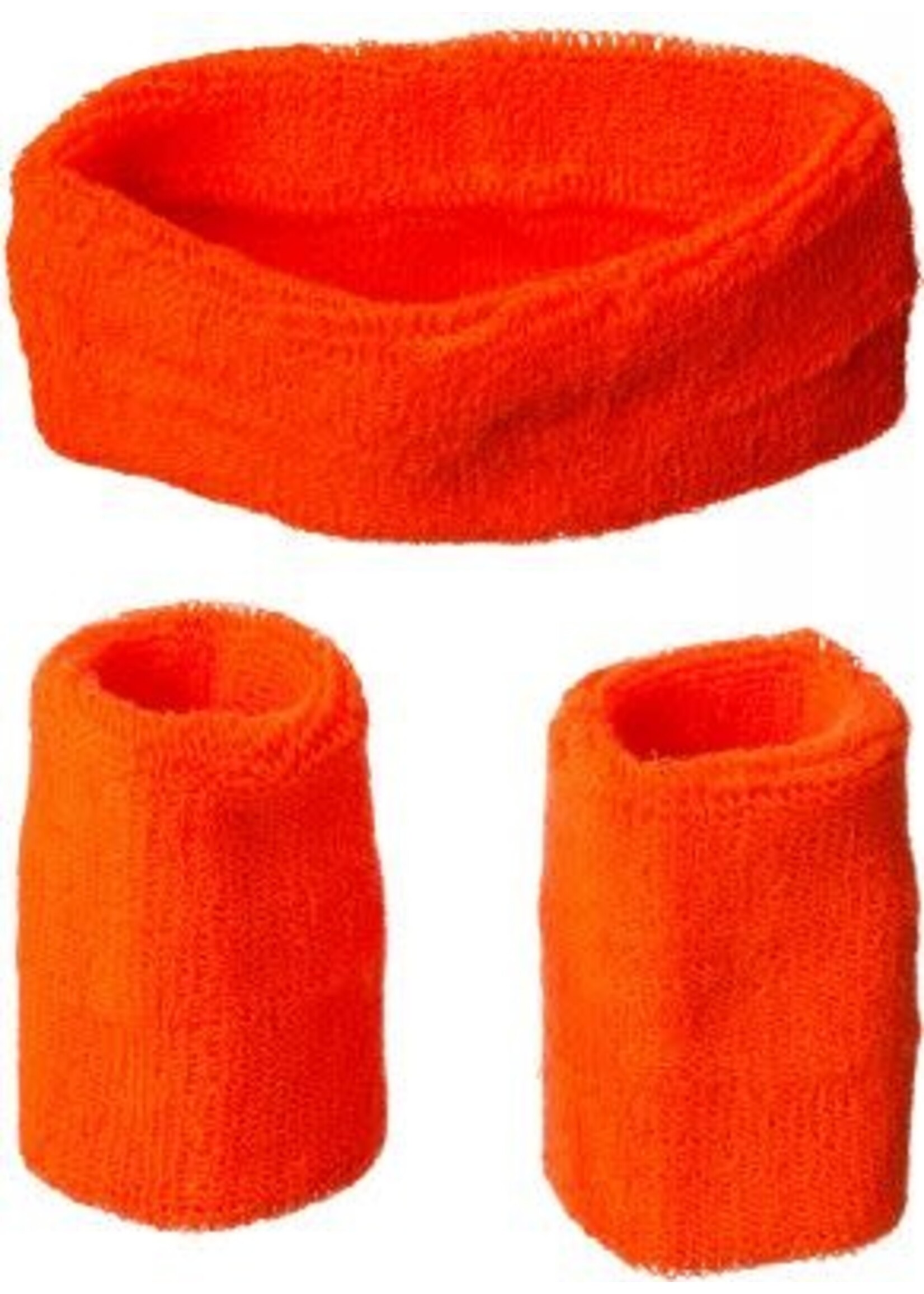 Feestkleding Breda Zweetbandjes set oranje