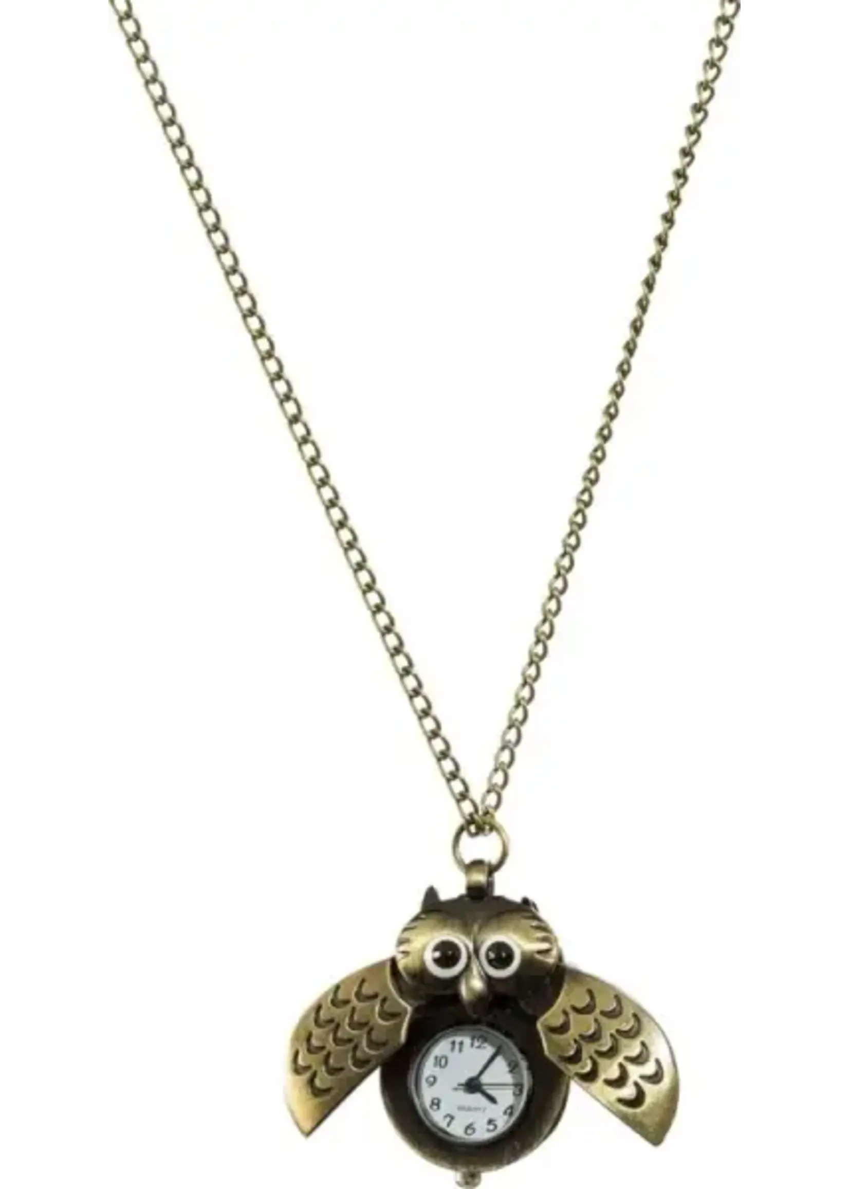 Feestkleding Breda Steampunk klokje ketting uil