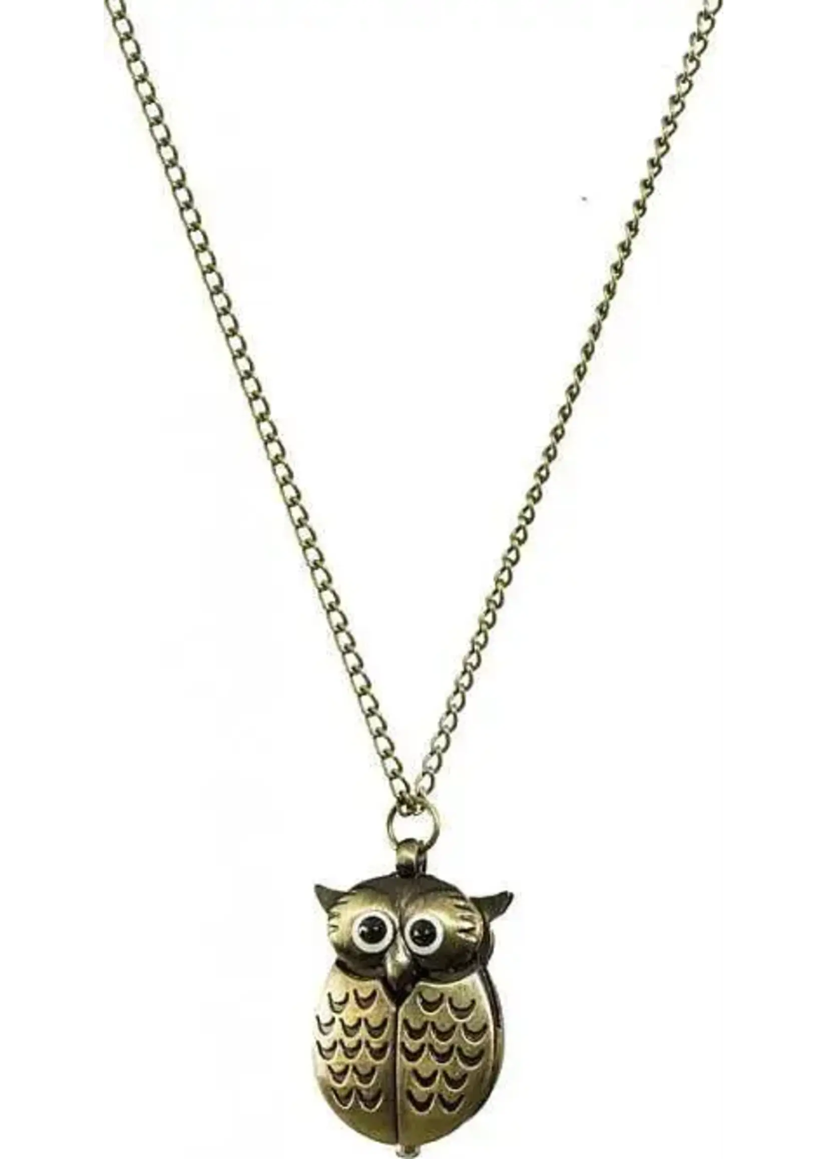 Feestkleding Breda Steampunk klokje ketting uil