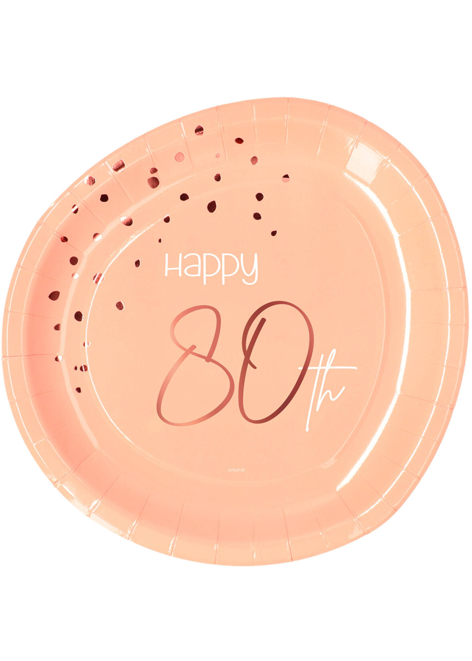 Feestkleding Breda Papieren Borden - Elegant Lush Blush 80 Jaar