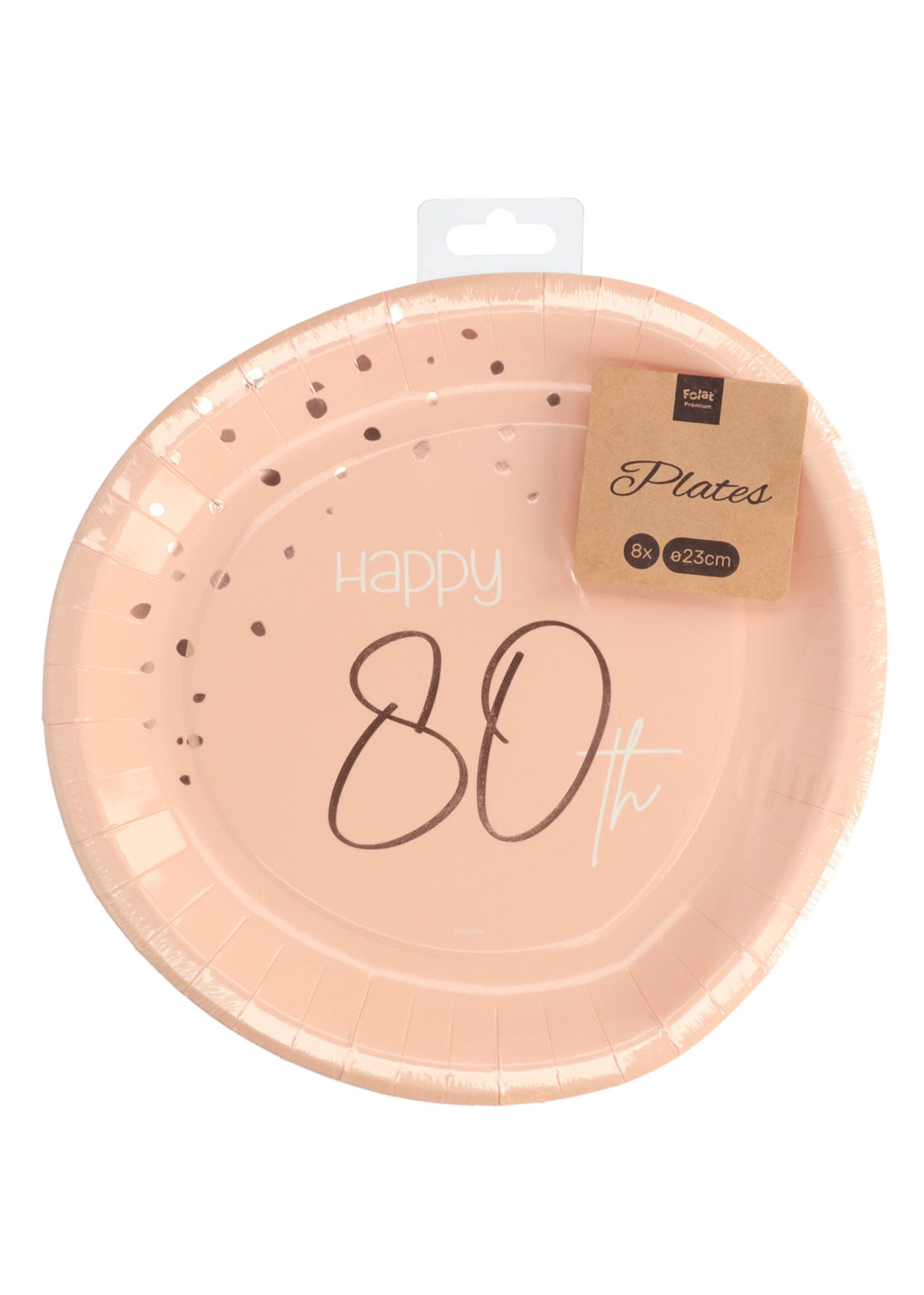 Feestkleding Breda Papieren Borden - Elegant Lush Blush 80 Jaar