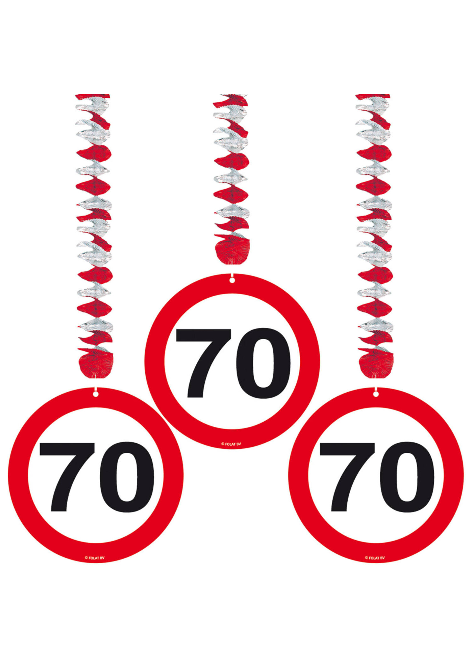 Feestkleding Breda Hangdecoratie Verkeersbord 70 jaar