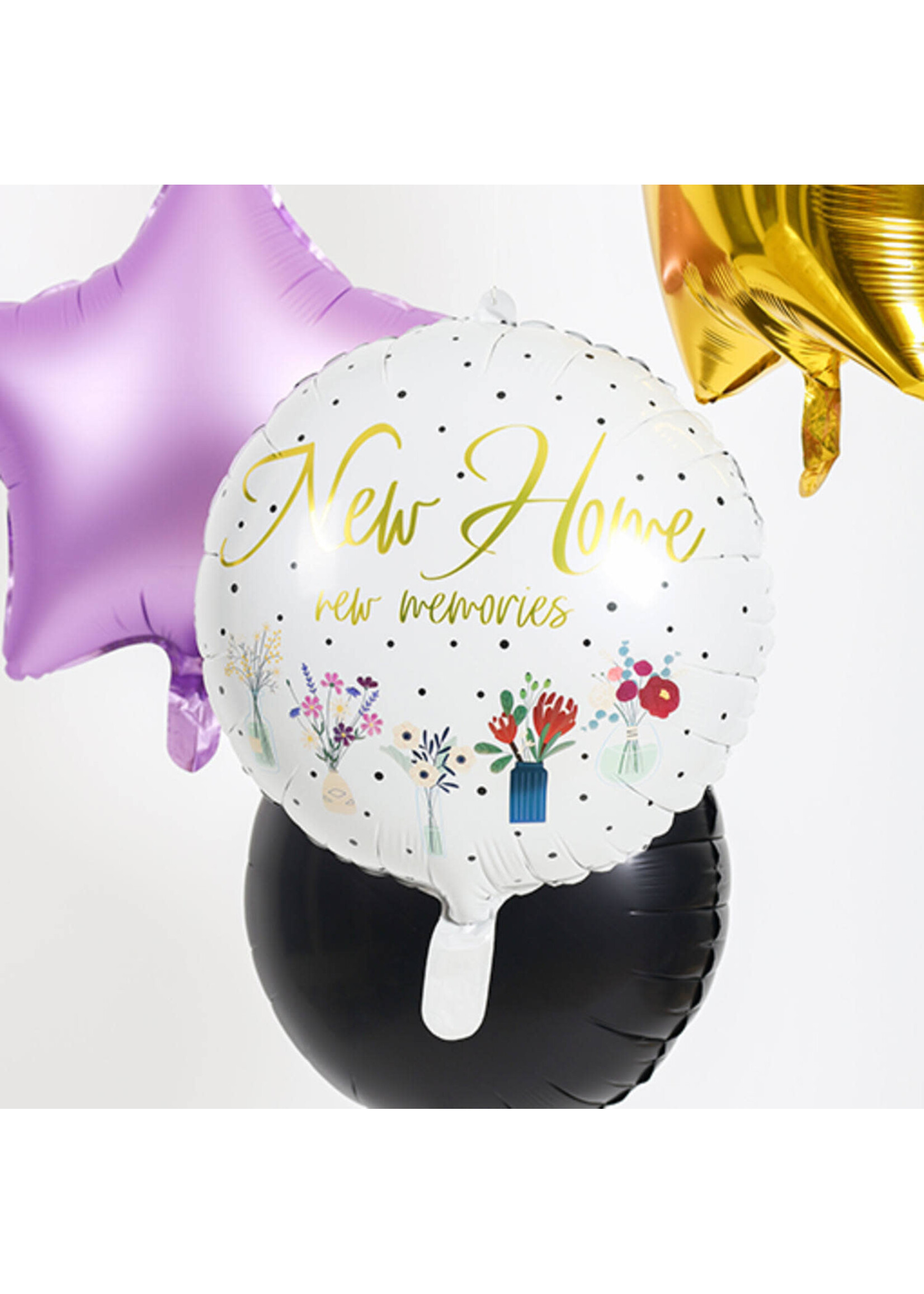 Feestkleding Breda Folieballon New Home Bloemen - 45 cm